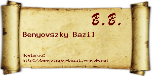 Benyovszky Bazil névjegykártya